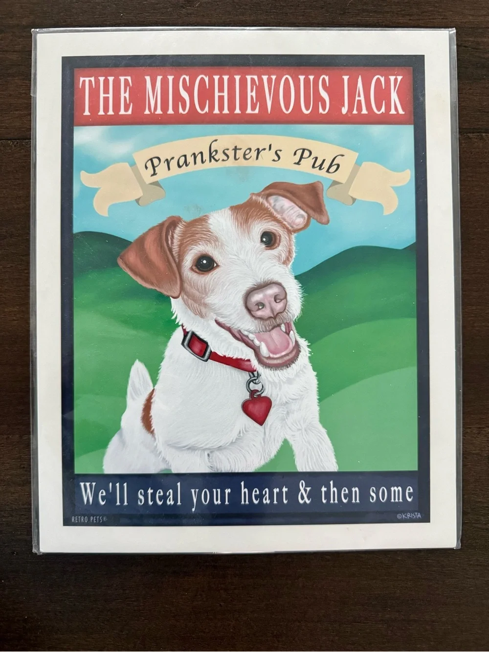 Retro Pets Art Print - The Mischievous Jack Prankster's Pub Dog